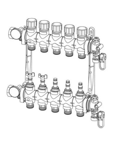 Colector VARIO M con Caudalímetro FM de UPONOR. Dibujo 1