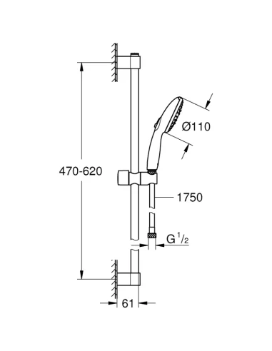 Medidas conjunto de ducha Tempesta 110