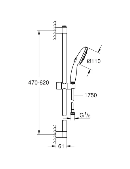 Medidas conjunto de ducha Tempesta 110