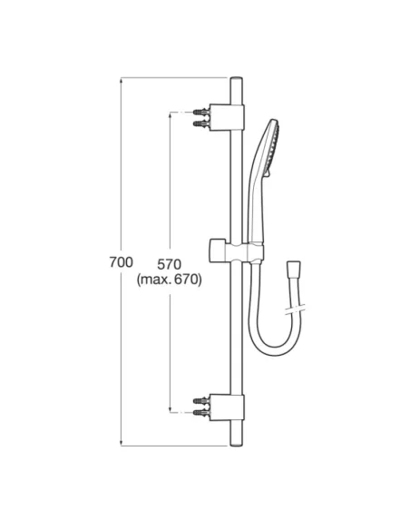Medidas Kit de ducha ROCA Sensum round 130/3