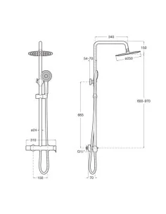 Columna de ducha Vega plus ROCA cromada 2
