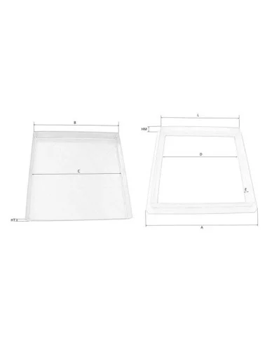 Tapa rellenable reforzada galvanizada. Medidas.