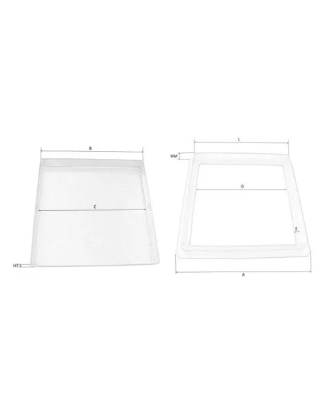 Tapa rellenable reforzada galvanizada. Medidas.