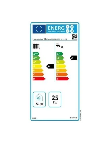 Caldera SEMIA Condens 30 N SAUNIER DUVAL. Etiqueta energética.