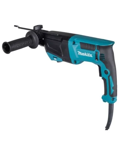 Martillo combinado HR2670X3 + Juego de brocas MAKITA. Lateral izquierdo.