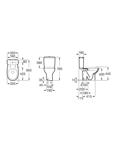 Inodoro VICTORIA Roca completo: Tapa normal o amortiguada · Pereda