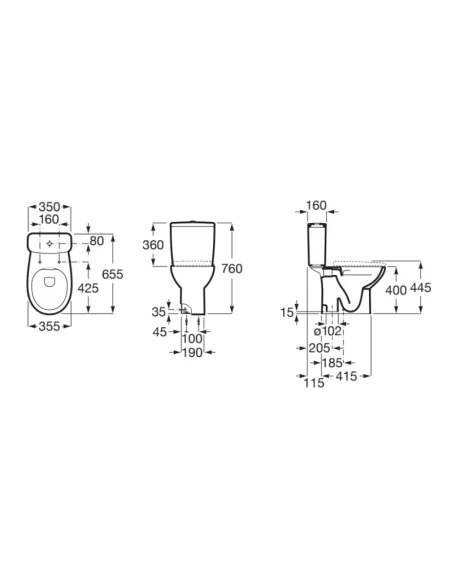 Inodoro VICTORIA Roca completo: Tapa normal o amortiguada · Pereda