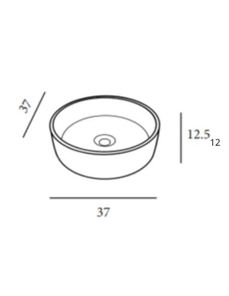 Lavabo sobre encimera Diana SOLID 37 cm (medidas)