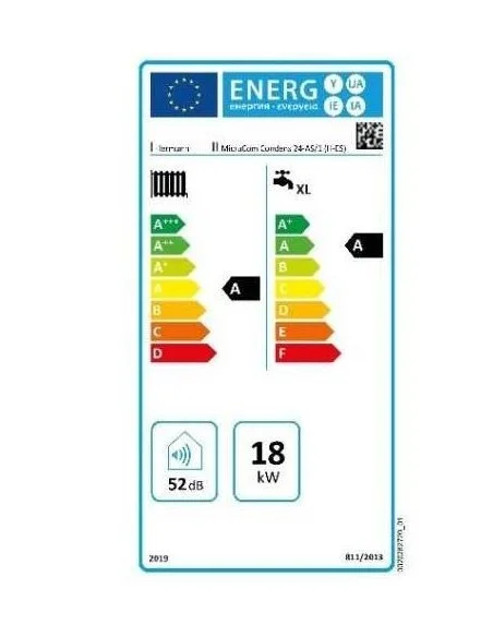 Caldera HERMANN MICRACOM 24 Condens SAUNIER DUVAL. Etiqueta energética. Caldera HERMANN MICRACOM 24 Condens SAUNIER DUVAL. Etiqueta energética.