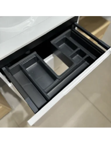 Mueble de baño KAIRO en blanco brillo 3 Cajones a Suelo. Pereda