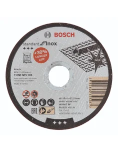 Bosch-Disco de corte recto Standard for Inox - Rapido | Pereda