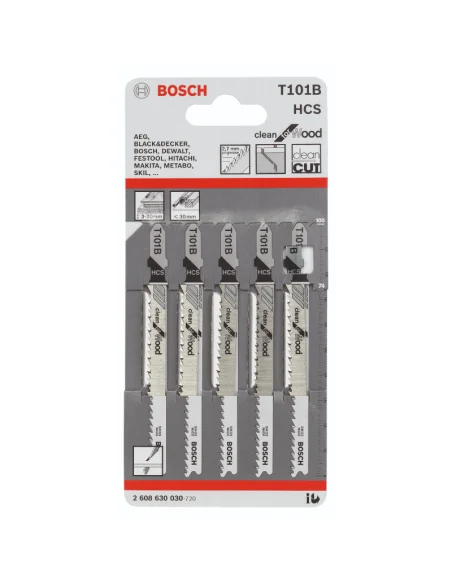 Hoja de sierra de calar T 101 B Clean for wood 5 unidades