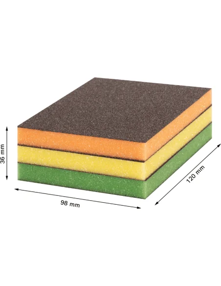 Esponja de lija EXPERT S473 Standard 3 unidades medidas