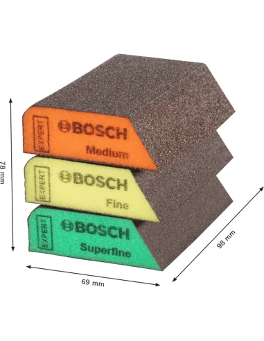 Esponja de lija EXPERT S471 Standard 3 unidades Medidas