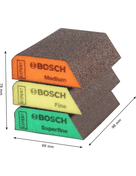 Esponja de lija EXPERT S471 Standard 3 unidades Medidas Esponja de lija EXPERT S471 Standard 3 unidades Medidas