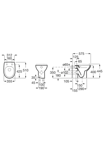 Taza Victoria H para tanque alto + tapa medidas