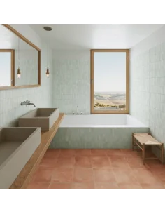 Revestimiento porcelanico rectificado DECO BISCUIT GREEN 35x62 cm