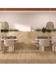 Porcelanico rectificado ESPIGA ROVERE HONEY 8 x 40 cm