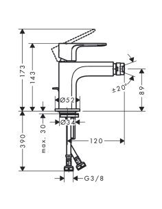 Grifo bidet Rebris S cromado 2