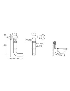 Fluxor temporizado tubo curvo Roca 2