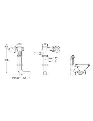Fluxor temporizado curvo Roca