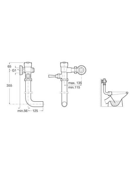 Fluxor temporizado curvo Roca
