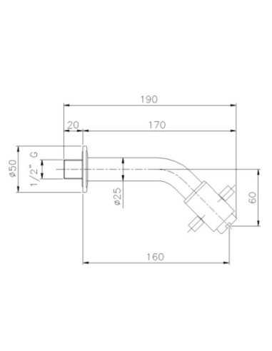 Caño con medidas y dibujo