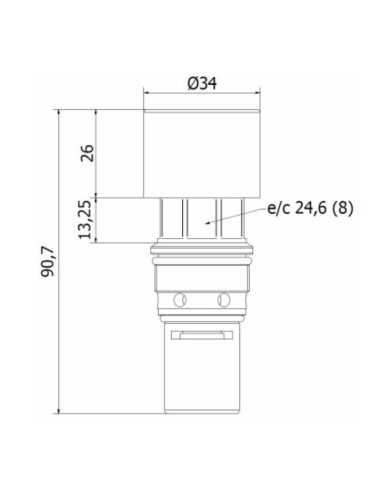 Medidas cartucho grifo temporizado