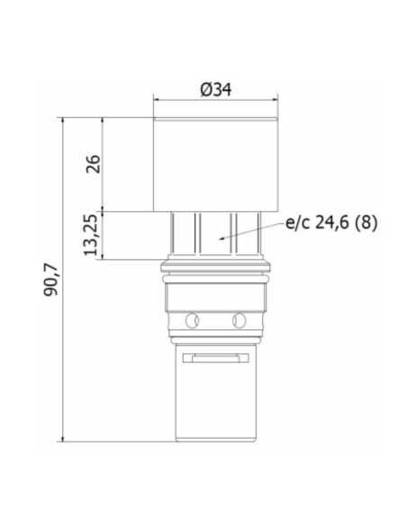 Medidas cartucho grifo temporizado Medidas cartucho grifo temporizado