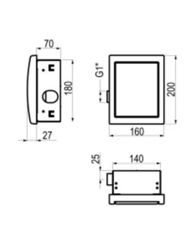 Medidas fluxor temporizado presto Mate