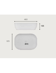 Lavabo porcelana ISEO 46x32x13.5 cm negro marmol. Principal 2