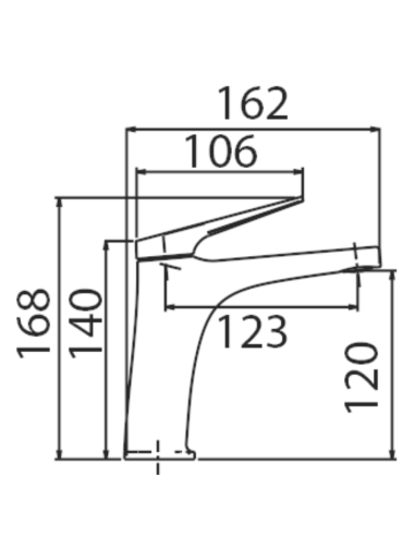 Grifo lavabo Delos Imex MEDIDAS
