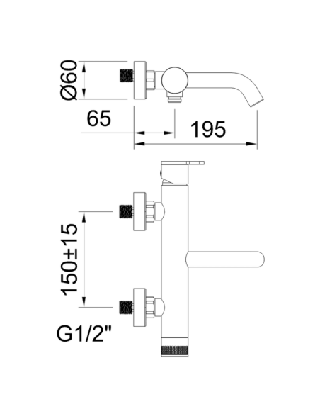 Grifo bañera Nexus gunmetal CLEVER (Medidas)