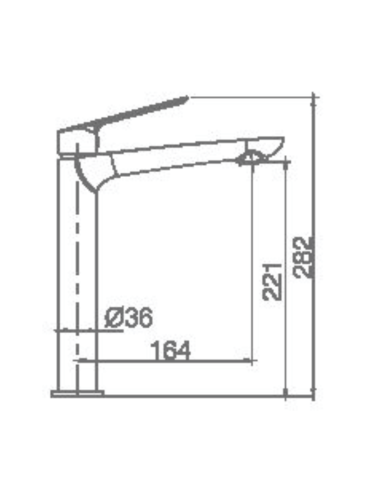 Grifo lavabo Luxor IMEX caño alto (Medidas)
