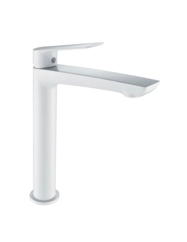 Grifo lavabo Luxor IMEX caño alto blanco