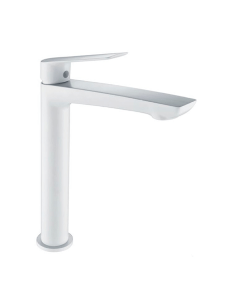 Grifo lavabo Luxor IMEX caño alto blanco