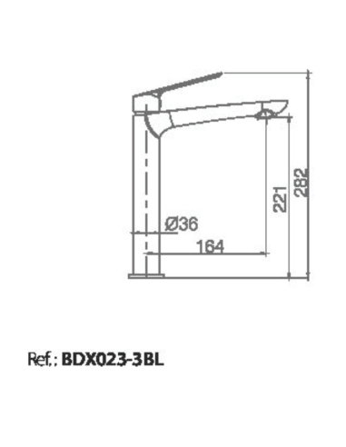 Grifo lavabo Luxor IMEX caño alto (Medidas)