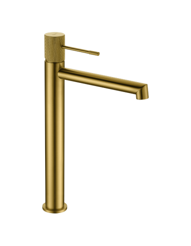 Grifo lavabo caño alto oro cepillado Line IMEX