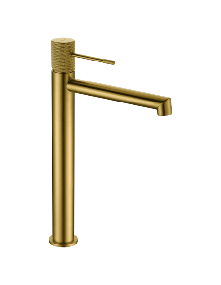 Grifo lavabo caño alto oro cepillado Line IMEX