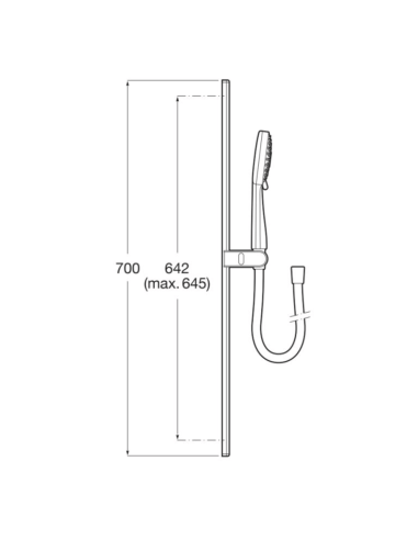 Kit ducha negro Stella 100/3 ROCA (Medidas)