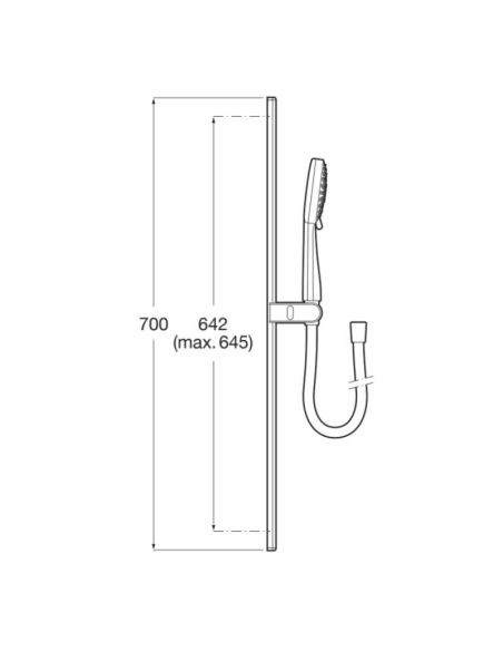 Kit ducha negro Stella 100/3 ROCA (Medidas)