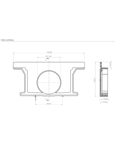Tapa lateral canaleta Raynex GURÚ (Medidas)