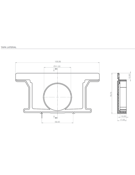 Tapa lateral canaleta Raynex GURÚ (Medidas)