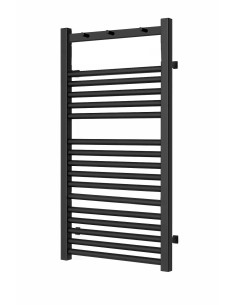 Radiador toallero hidráulico de acero en negro de 80 x 50 cm. Pereda.