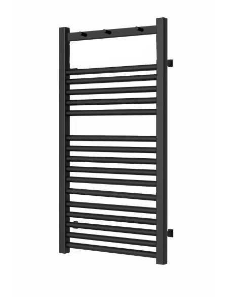 Radiador toallero hidráulico de acero en negro de 80 x 50 cm. Pereda.