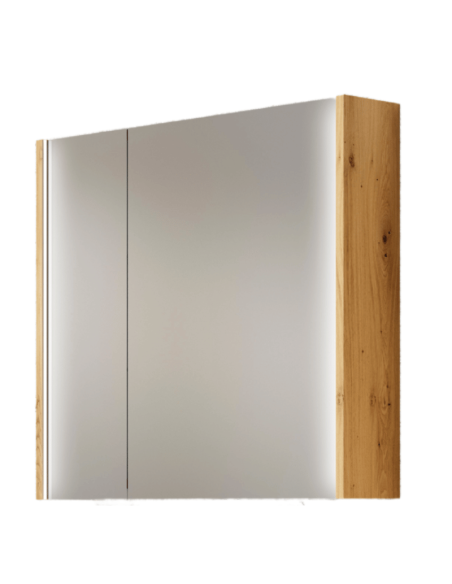 Espejo camerino con luz led Roble