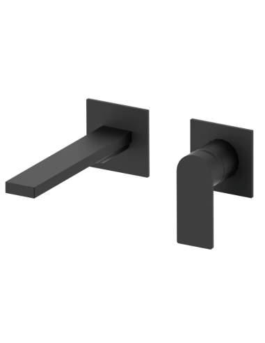 Grifo lavabo mural Alpha two negro AQUAGRIF
