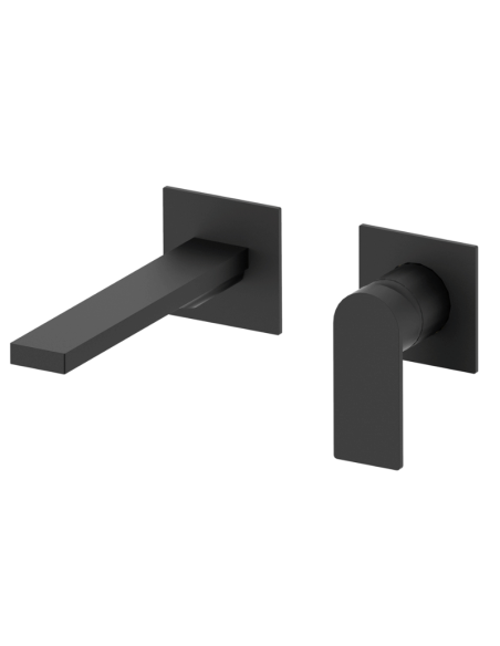 Grifo lavabo mural Alpha two negro AQUAGRIF