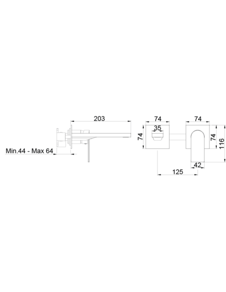 Grifo lavabo mural Alpha two AQUAGRIF