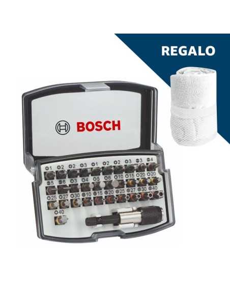 Set puntas de atornillar y soporte universal  32 uds. BOSCH + ¡Toalla gimnasio de Regalo!